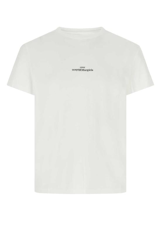 Maison Margiela Distorted Logo T-Shirt Men's Whit S30GC0701 S22816 994 WHITE DOM