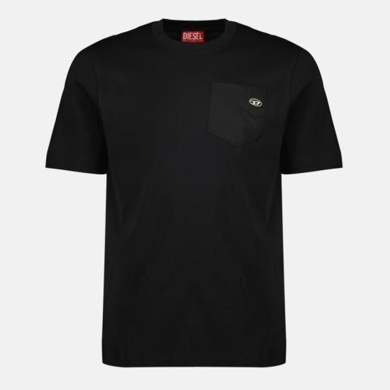 DIESEL Short Sleeve T-Shirt for Men A22478 0AIJU 9XX BLACK DOM