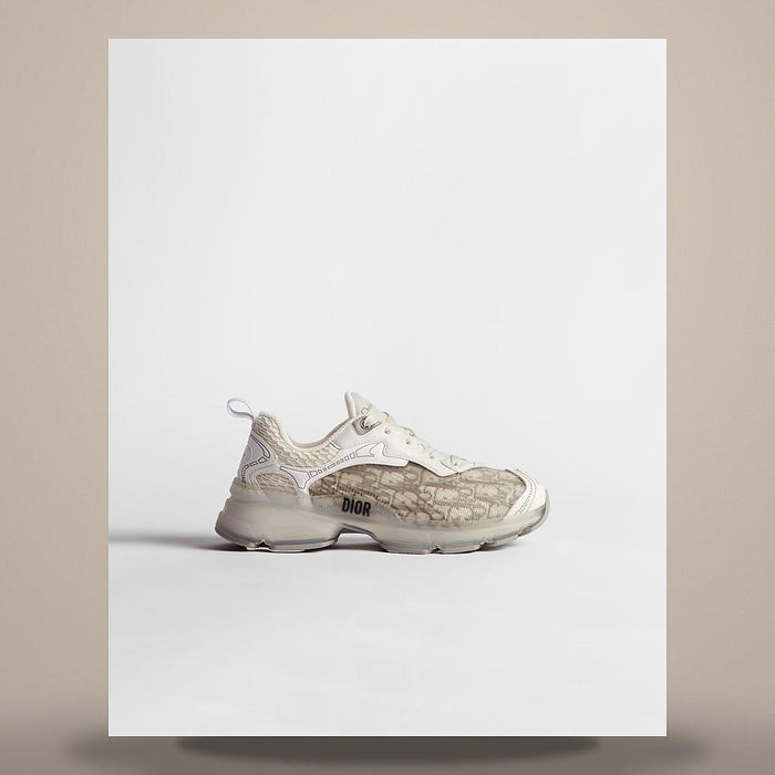 DIOR Grey Dior Oblique Technical Fabric Transparent Rubber Low-Top Sneakers