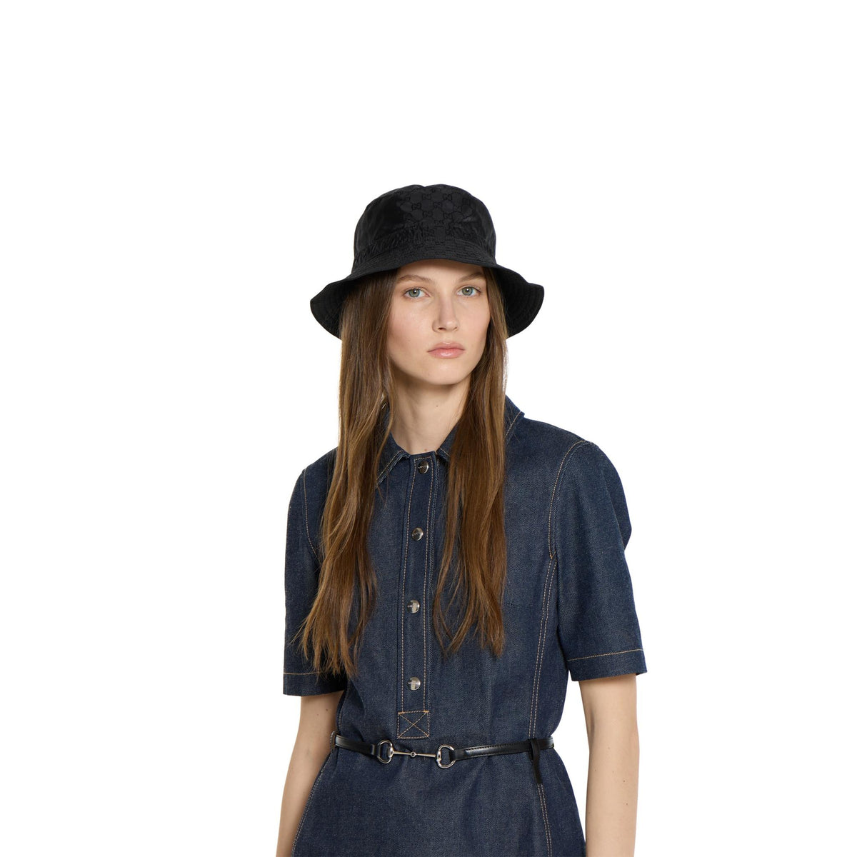 GUCCI Wool Blend Check Bucket Hat