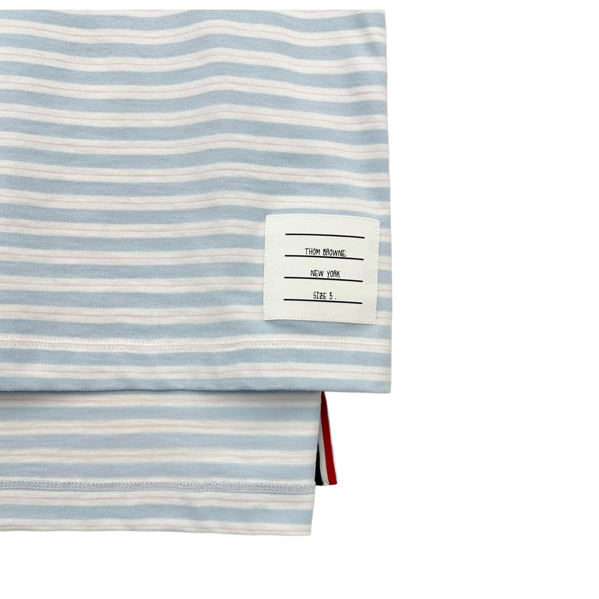 THOM BROWNE Men's Blue Yellow Striped Short-Sleeve T-Shirt MJS205A 452 308