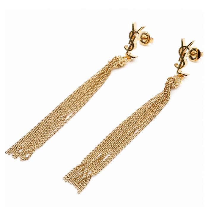 Saint Laurent Cassandra Tassel Earrings Gold-Tone Jewelry