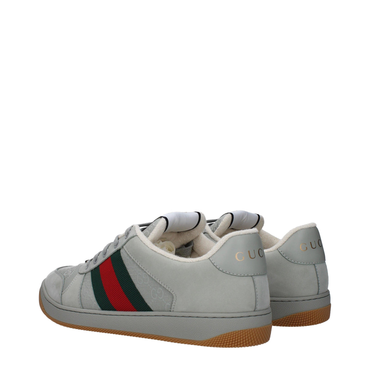 GUCCI White Leather Low-Top Sneakers