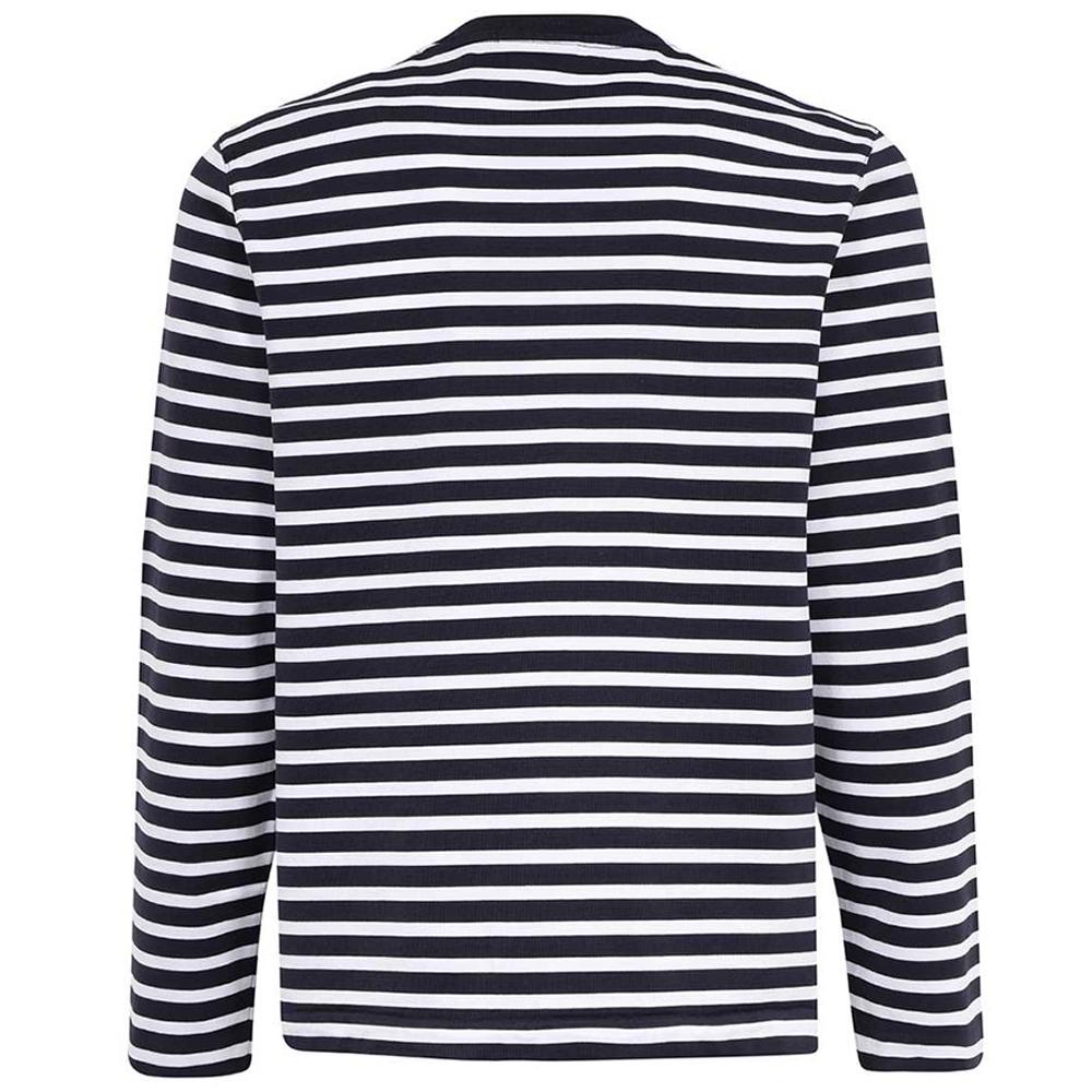 Maison Kitsune Fox Head Stripe T-Shirt Navy Cotton Men’s