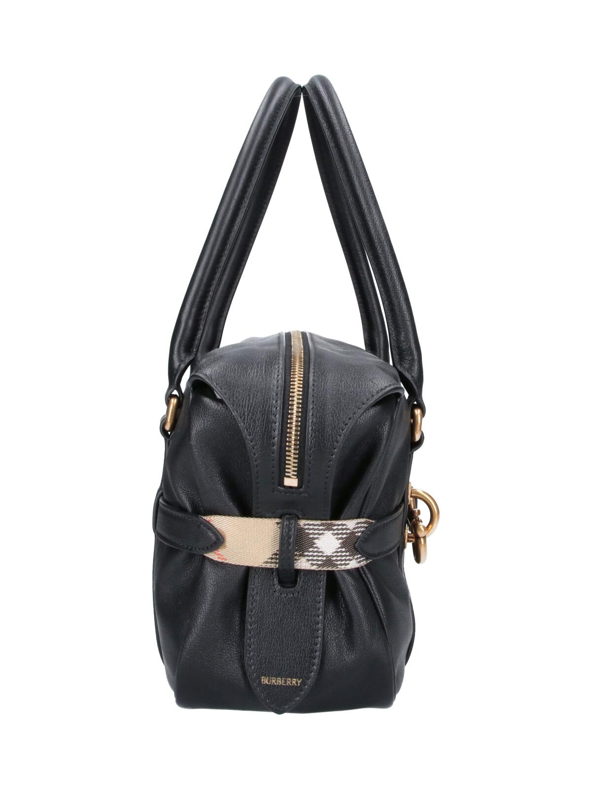 BURBERRY Leather Shoulder Bag Black