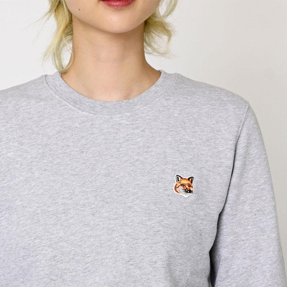 Maison Kitsune Fox Head Logo Women’s Crewneck Sweatshirt Grey LW00302KM0001 H120