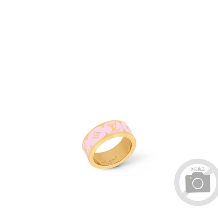 Louis Vuitton White Nanogram Enamel Ring Unisex M1565S
