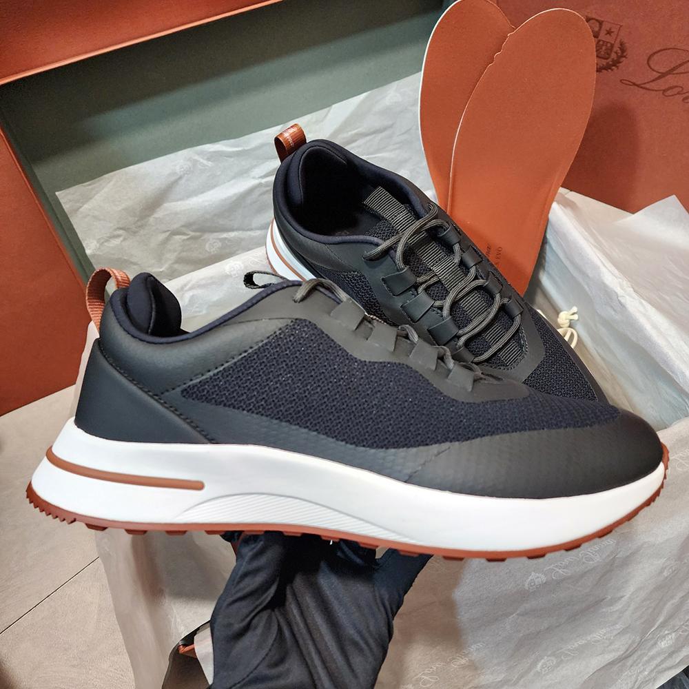 Loro Piana Black Suede Calfskin Weekend Walk Low-Top Sneakers