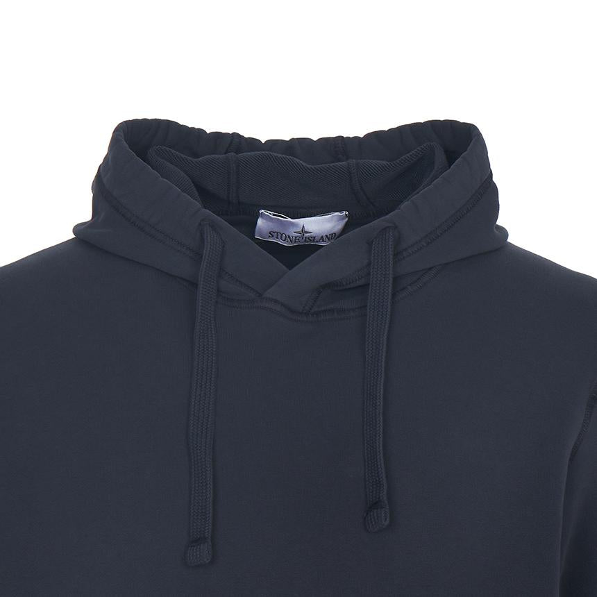 STONE ISLAND Black Cotton Pullover Hoodie for Men