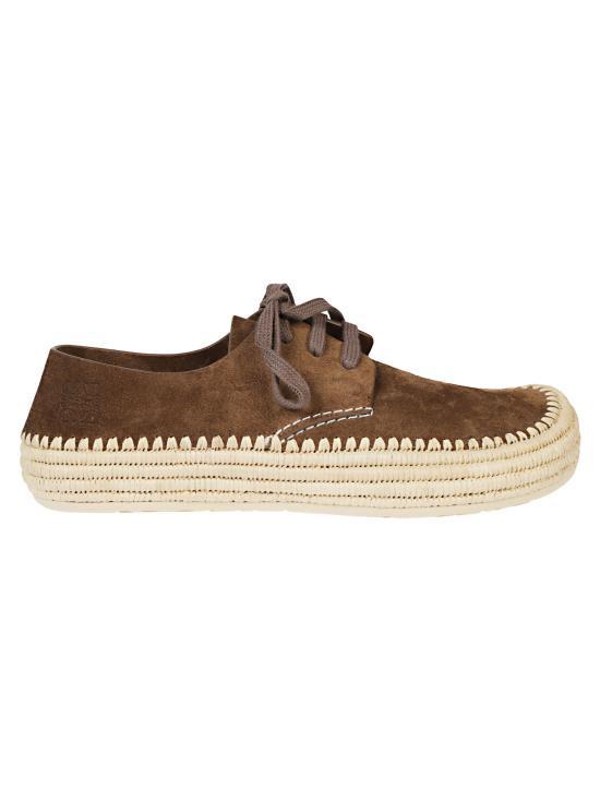 LOEWE Rio Lace-Up Sneakers in Suede and Raffia M526284 X01 3170