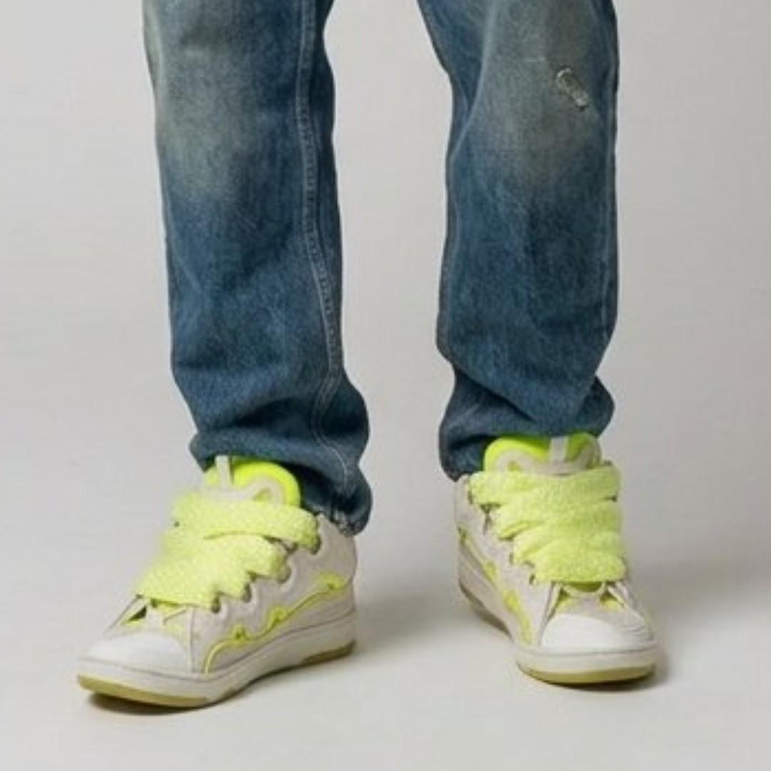 Lanvin Curve Sneakers Men Yellow Low-Top FMSKRK11 DRAPP23