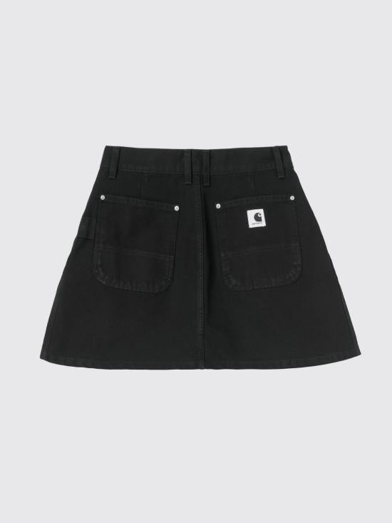 CARHARTT WIP Black Denim Midi Skirt