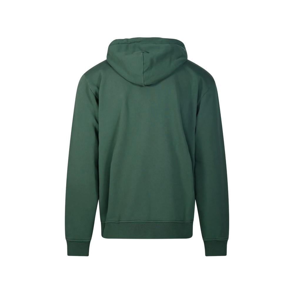 STONE ISLAND Logo Print Pullover Hoodie Sweatshirt for Men Navy Cotton