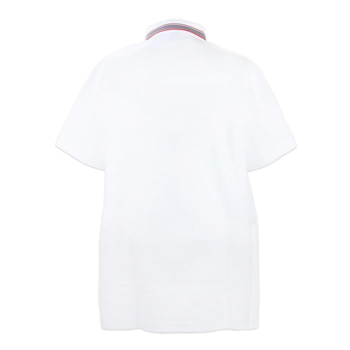BURBERRY Stripe Collar Cotton Piqué Polo Shirt