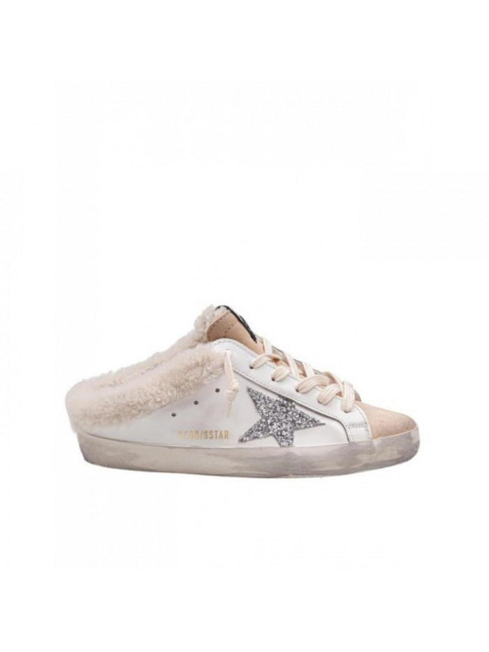 GOLDEN GOOSE Superstar Sabot Shearling Lined Glitter Low-Top Sneakers