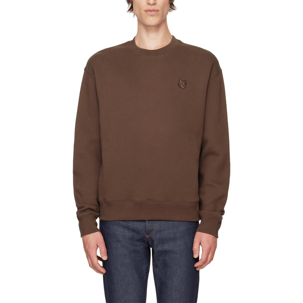 Maison Kitsune Bold Fox Fleece Sweatshirt Men Navy MM00316 KM0307 P296