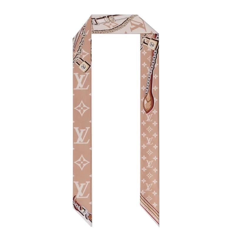 Louis Vuitton Ultimate Monogram BB Silk Twilly Scarf Beige