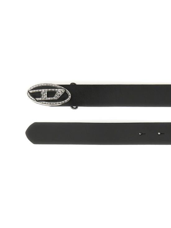 DIESEL Regular Leather Belt Black X10305PR271T8013 BLACK DOM
