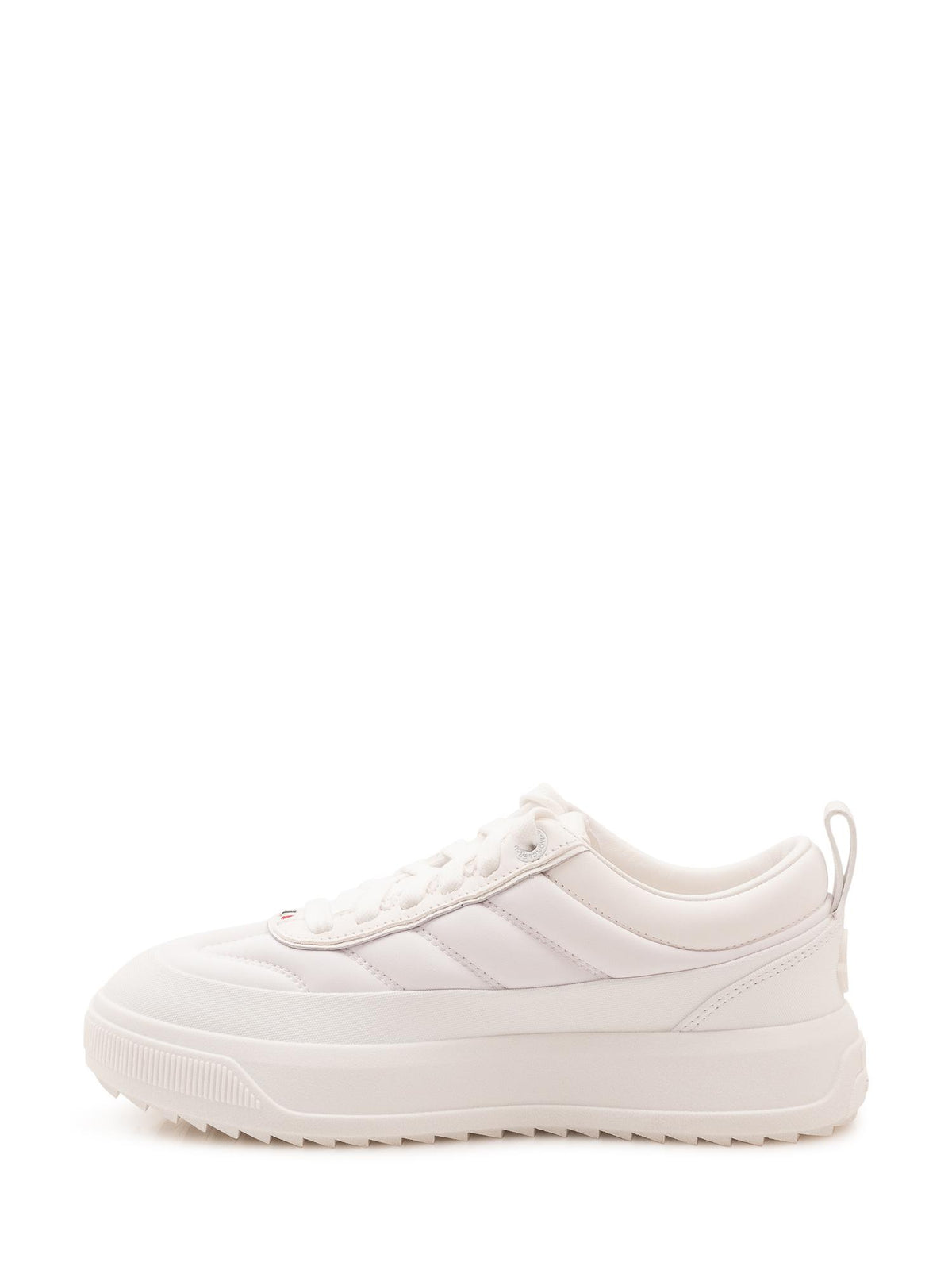 Moncler White Leather Low-Top Sneakers