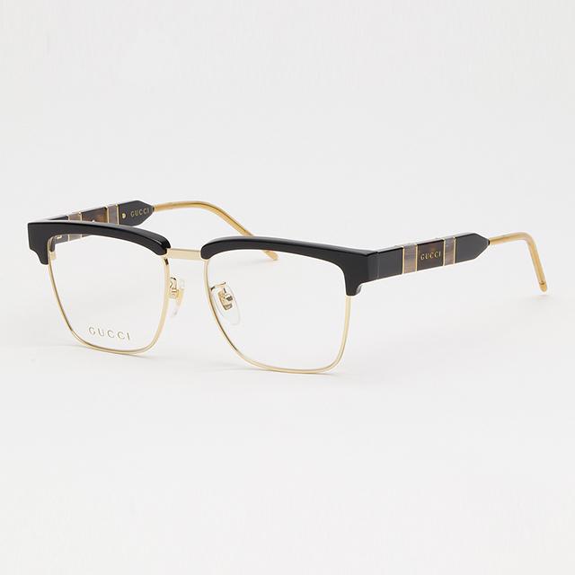 GUCCI Black Browline Rectangle Acetate Eyeglass Frames Unisex