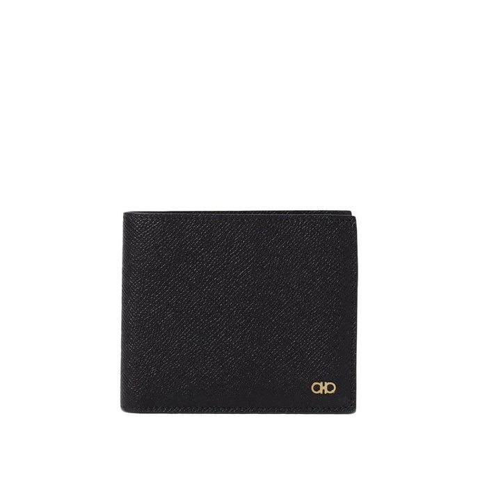 Ferragamo Gancini Leather Bifold Wallet with Coin Pocket for Men