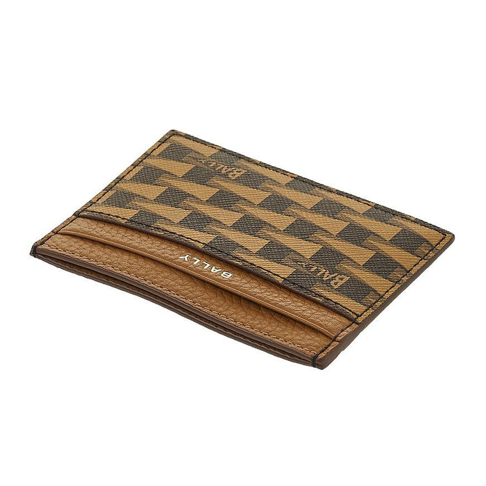 BALLY Logo Print Leather Card Holder for Men PNT C CARD CASE I8D4O