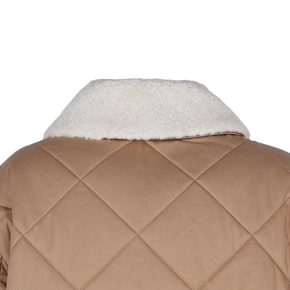 BURBERRY Camptown Long Quilted Gabardine Women’s Coat Camel 80488241