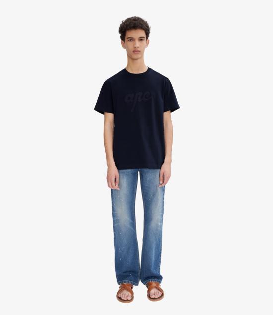 A.P.C. Dark Navy Short Sleeve Cotton T-Shirt COHGSM26504IAK