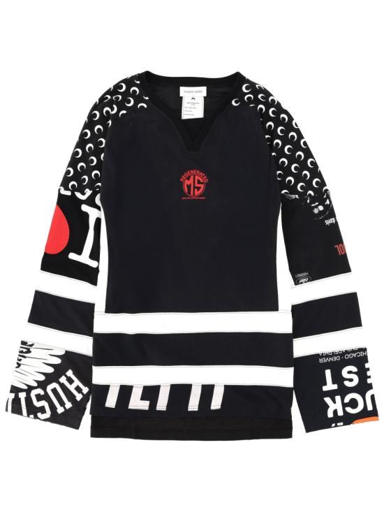 Marine Serre Black Long Sleeve Sweatshirt MTT095 AUJER0003 BK99