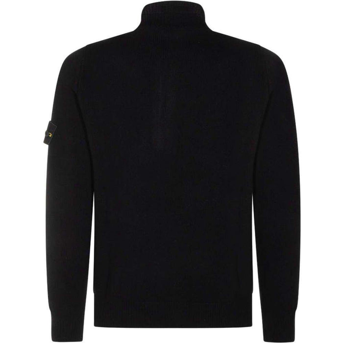 STONE ISLAND Black Half Knit Round Neck Unisex Sweater