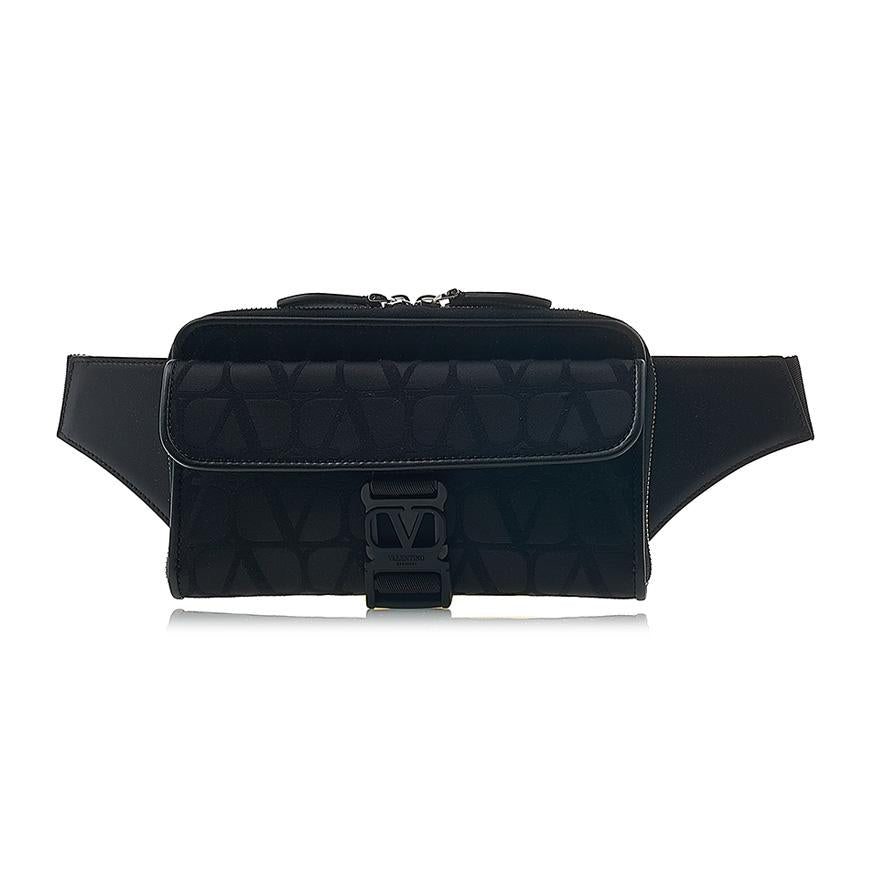 VALENTINO Nylon Iconography Belt Bag Black Unisex Crossbody