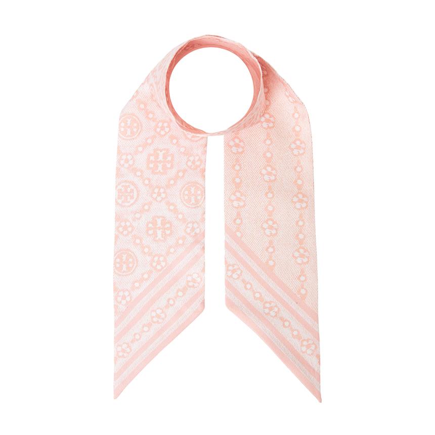 Tory Burch T Monogram Floral Silk Scarf