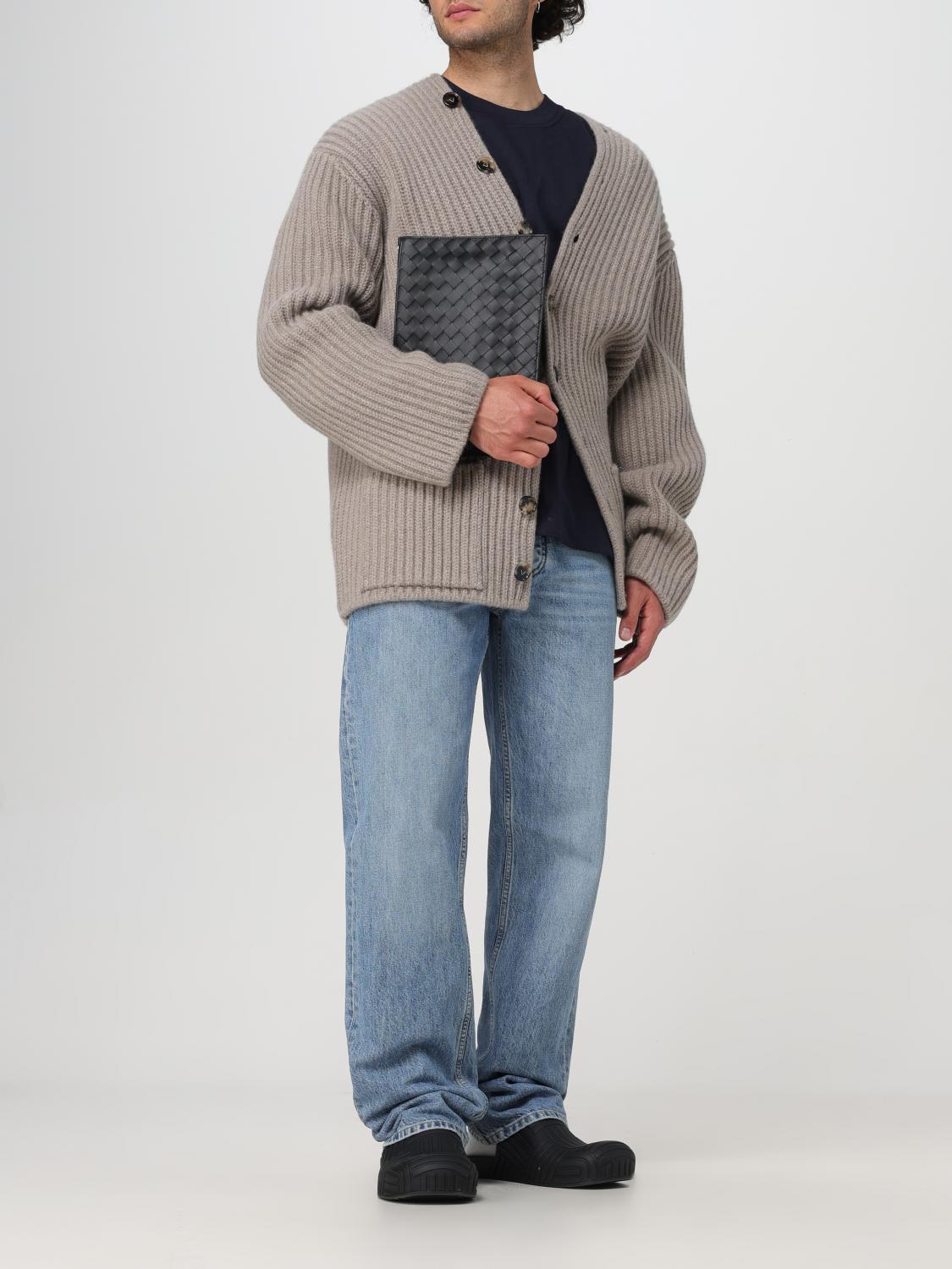 Bottega Veneta Gray Wool Zip-Up Cardigan