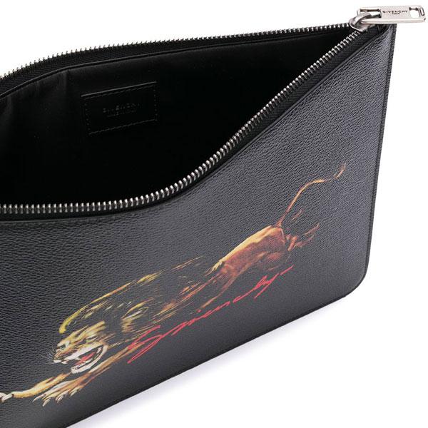 GIVENCHY Black Lion Zip Clutch Bag