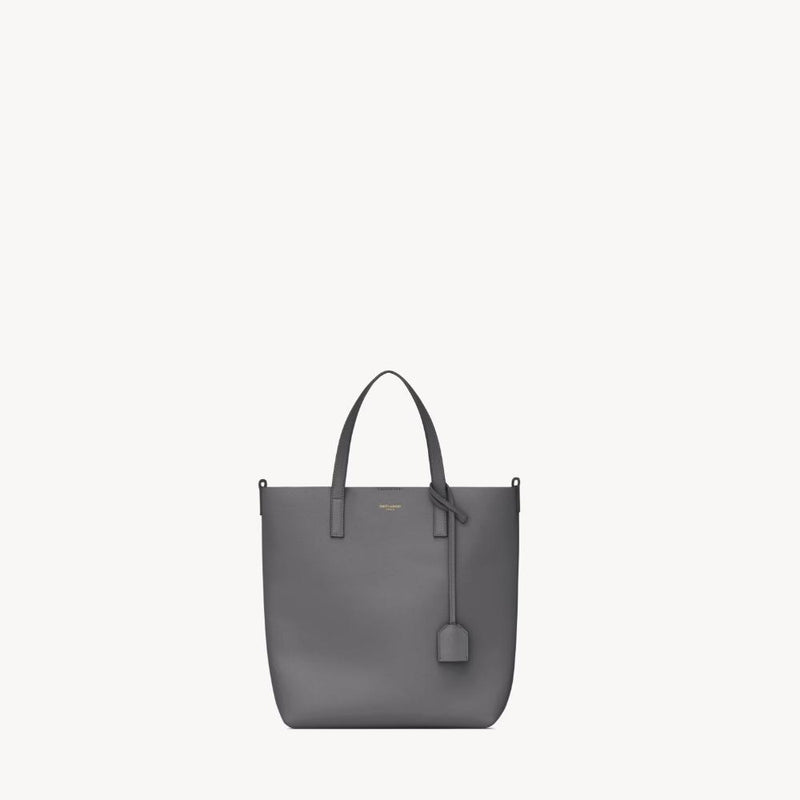 Saint Laurent Leather Shopping Tote Bag Storm