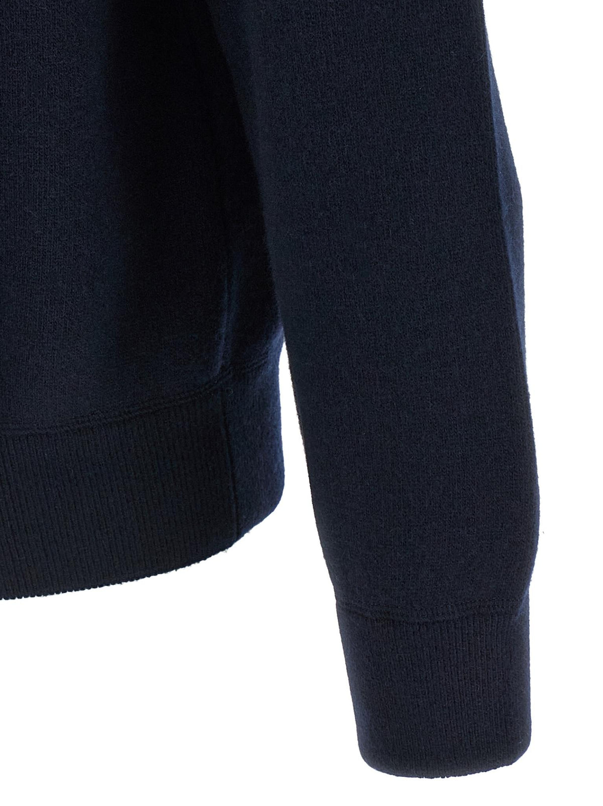 PRADA Black Wool Zip-Up Knit Sweater