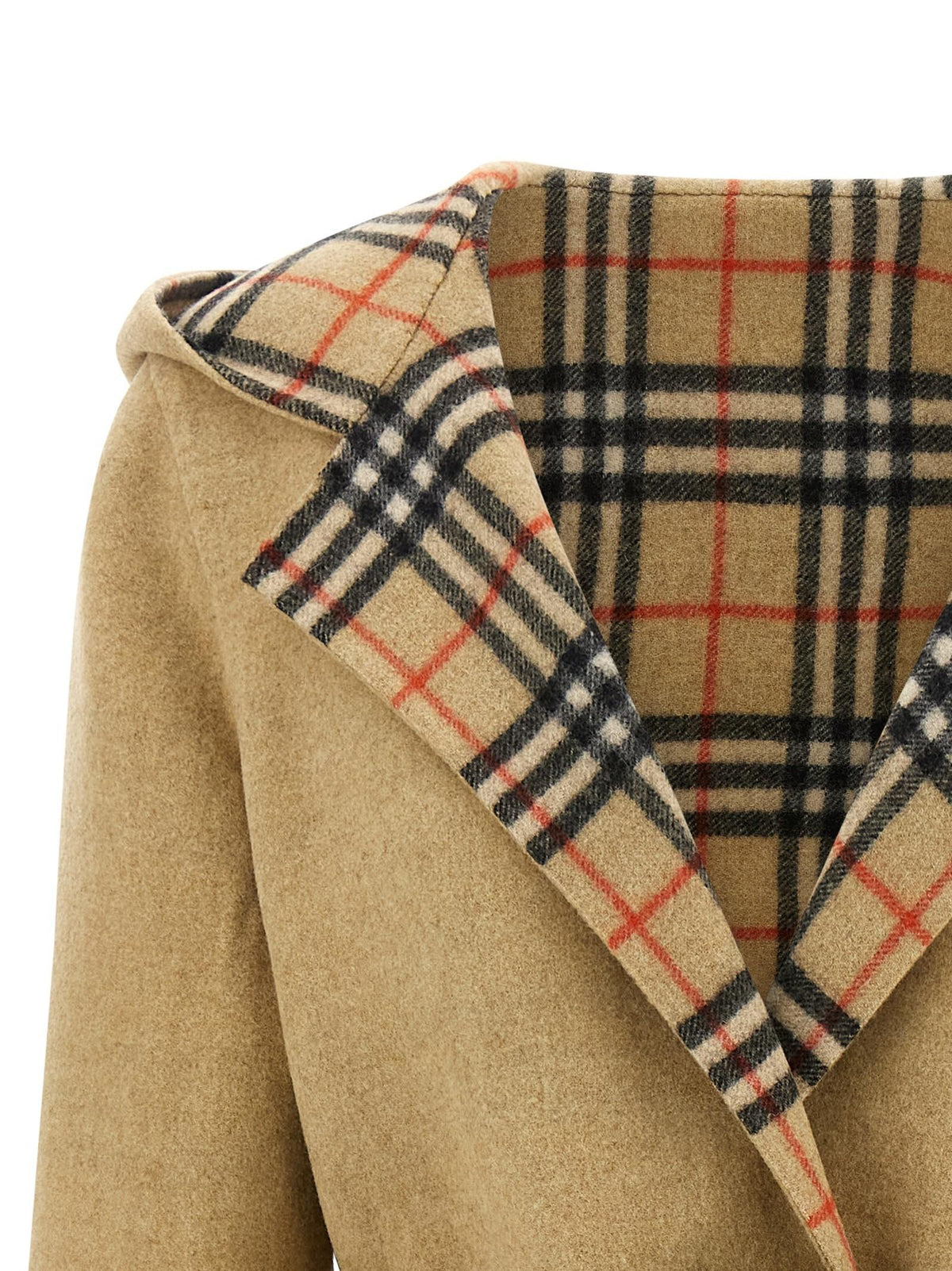 BURBERRY Sand Icon Check Cotton Trench Coat