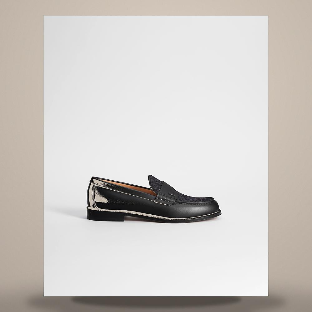 DIOR Granville Loafers Black Smooth Calfskin with Black Dior Oblique Jacquard