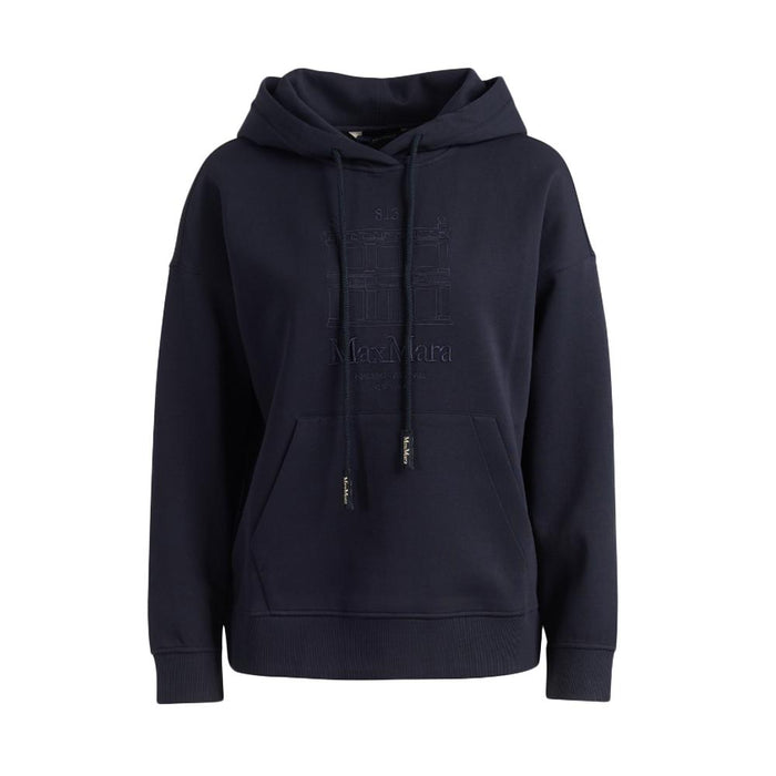 Max Mara Andrea Embroidered Logo Hoodie Navy 261992 1021