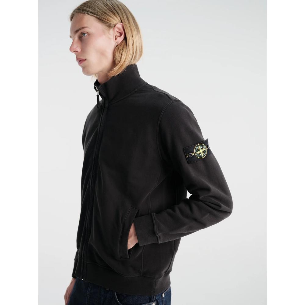 STONE ISLAND Cotton Fleece Men’s Track Jacket Black