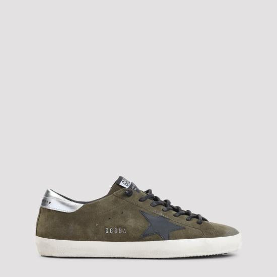 GOLDEN GOOSE Dark Green/Black/Silver Leather Superstar Sneakers Men