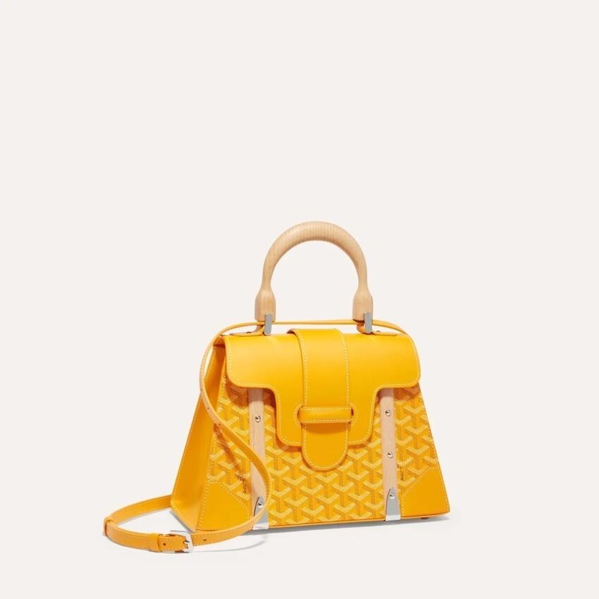 GOYARD Saigon PM Tote Bag Yellow Women’s Leather Handbag SAIGR2PMLTY08 CL08P