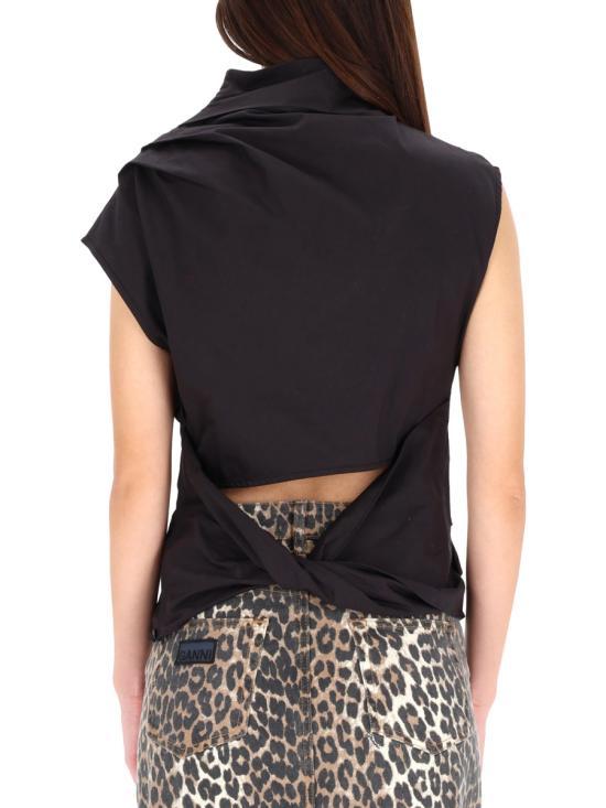 GANNI Black Sleeveless T-Shirt W1113099