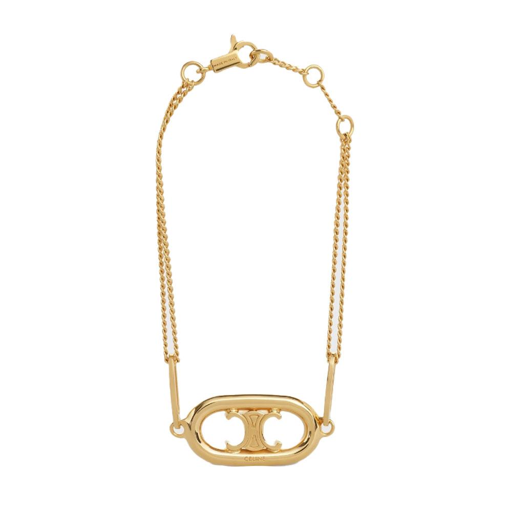 CELINE Triomphe Bracelet Gold-Tone Women’s Jewelry