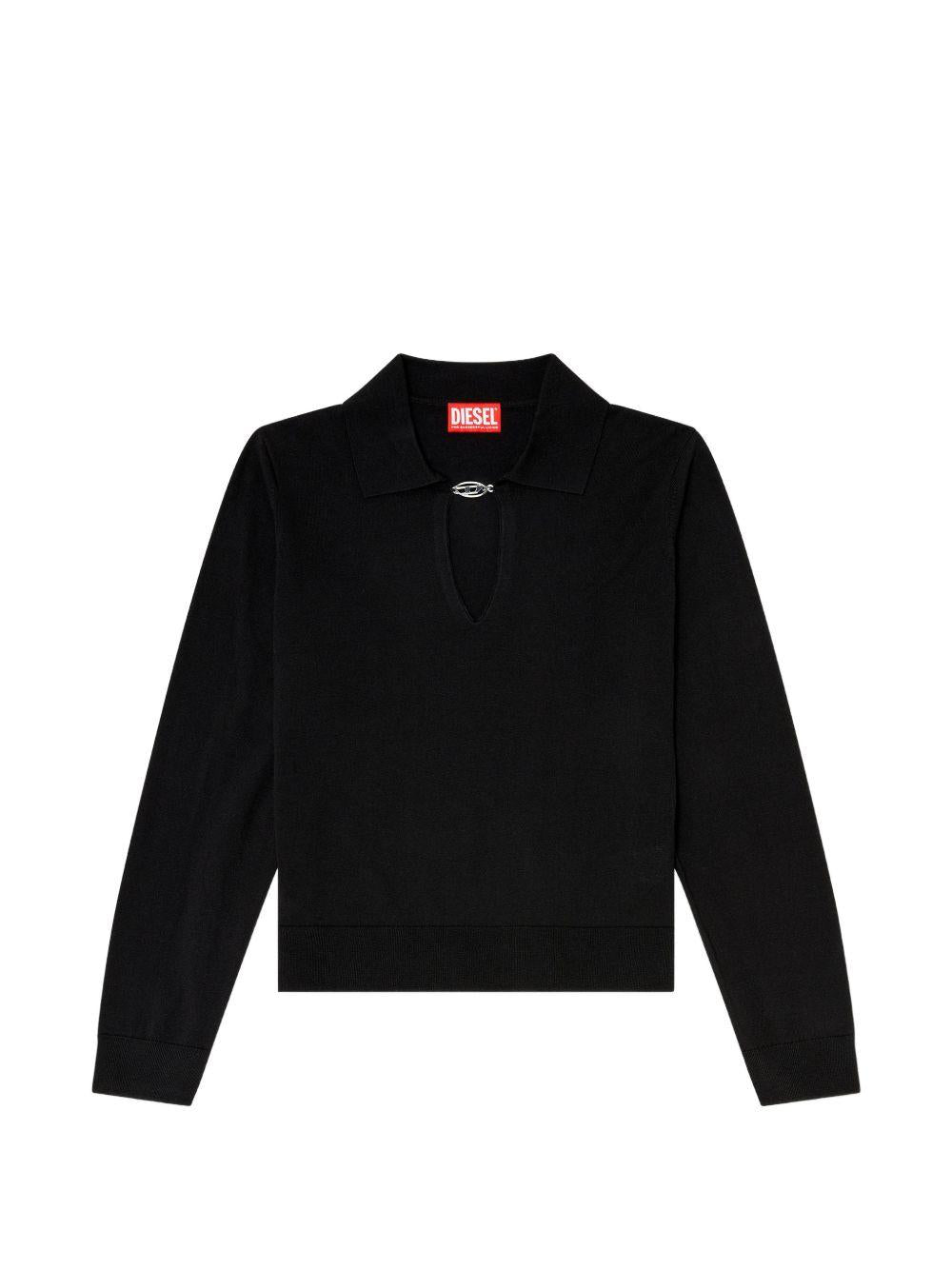 DIESEL Long Sleeve V-Neck Knit Sweater for Women