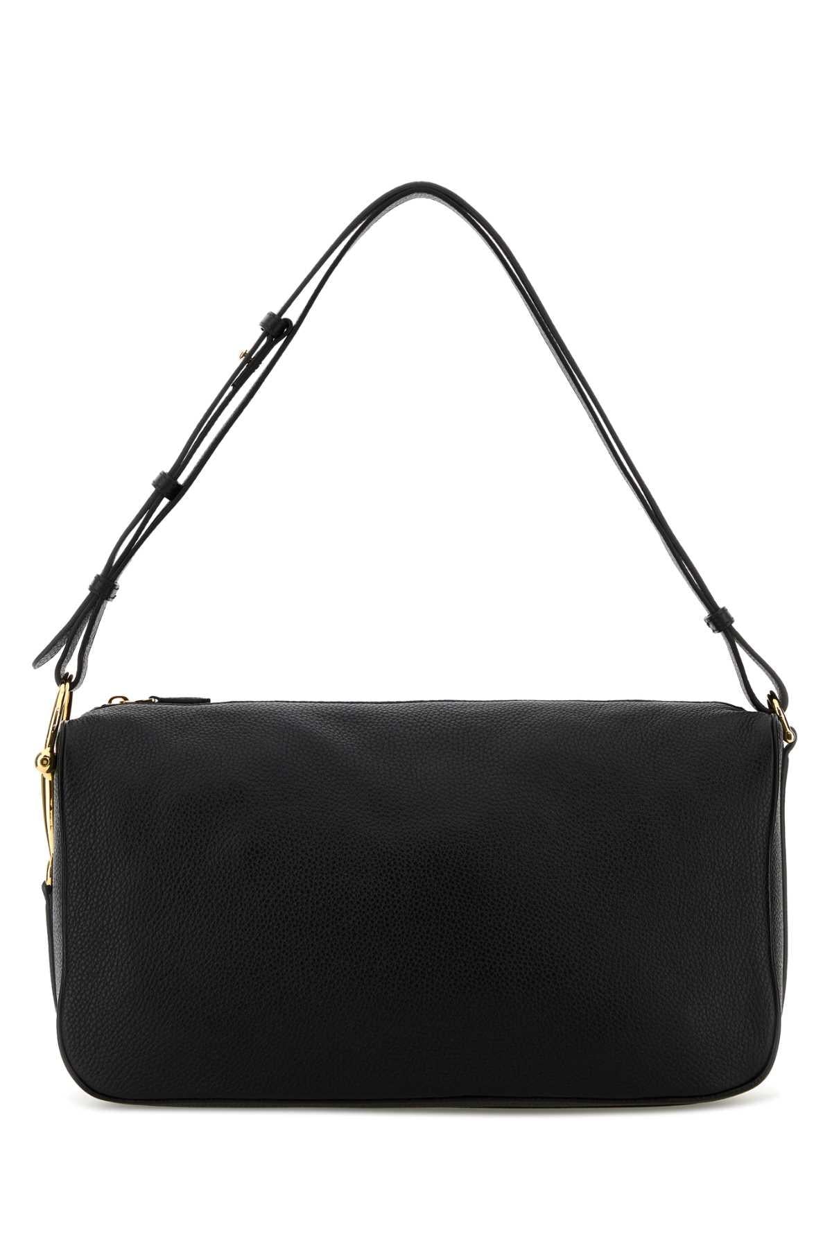 GUCCI Black Leather Shoulder Bag