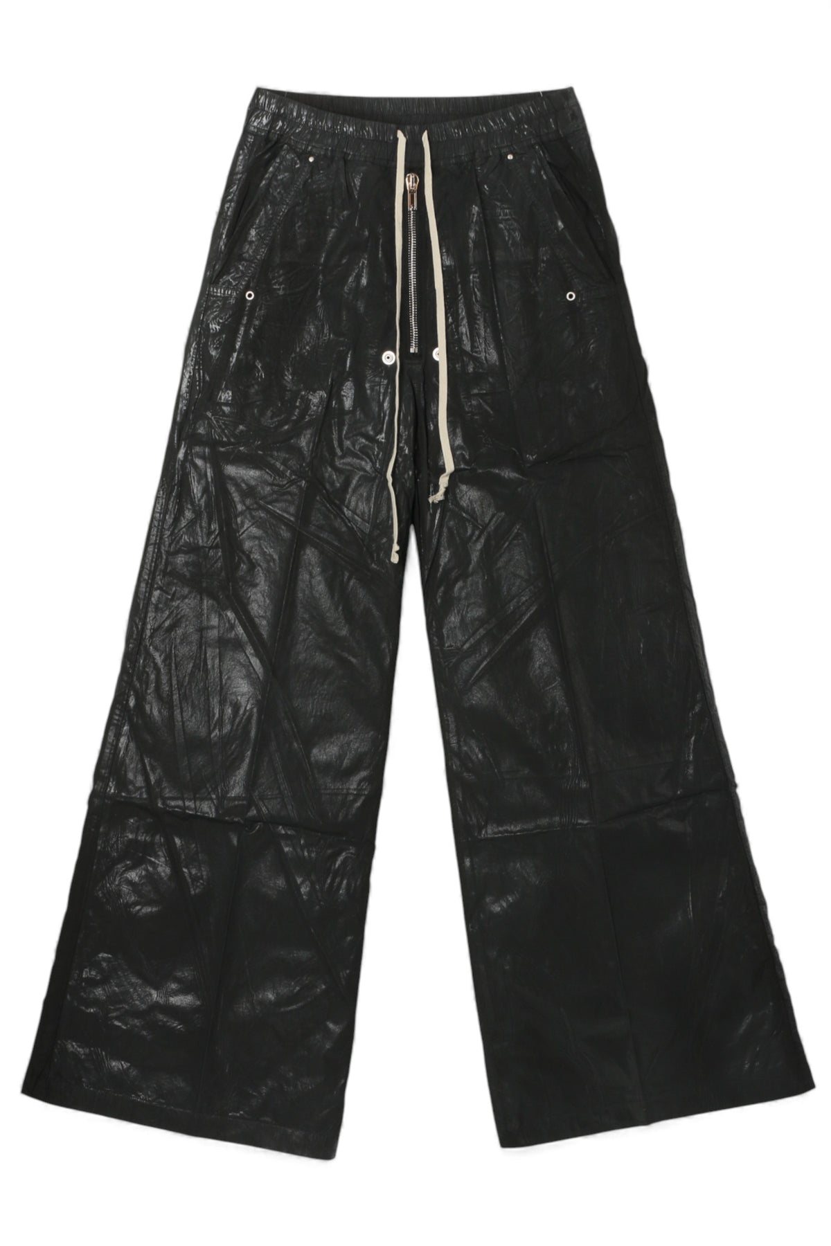 Rick Owens DRKSHDW Black Foil Cotton Poplin Sweatpants Joggers DU01E3378 PF 09