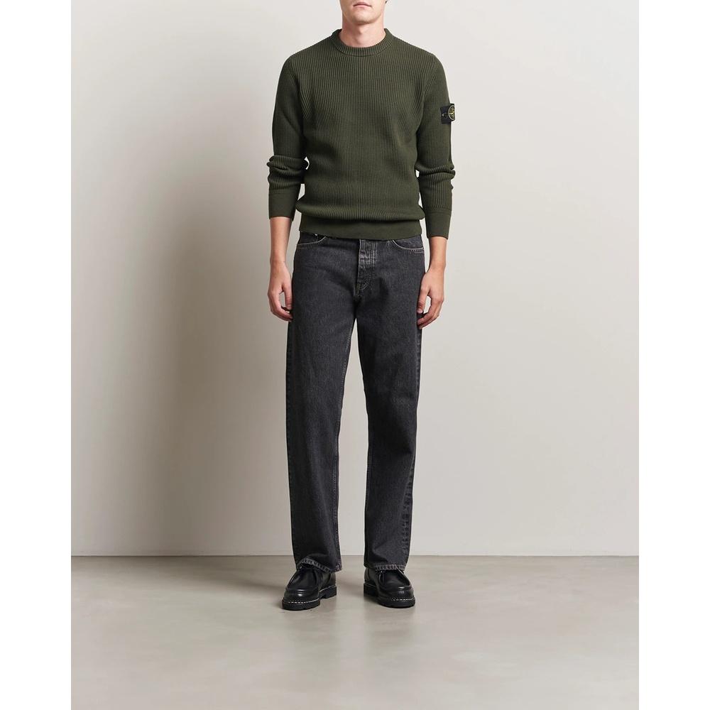 STONE ISLAND Logo Patch Wool Crewneck Sweater for Men