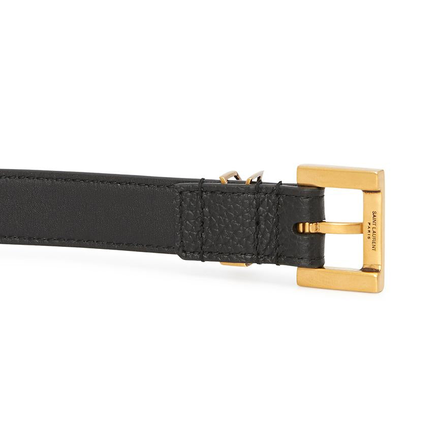 Saint Laurent Monogram Leather Men's Belt 612616 DTI0W 1000