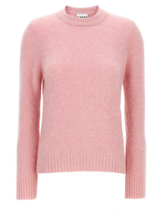 GANNI Wool Blend Crewneck Sweater for Women K2272868 CHALK PINK DOM